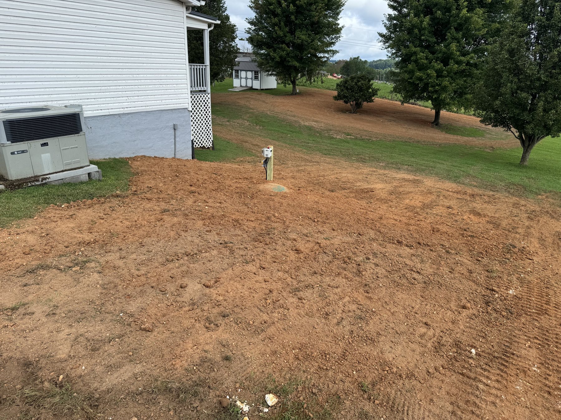 Pump system riser and control area for pressure-based septic service.